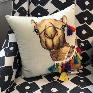 Novelty camel throw pillow 16” square